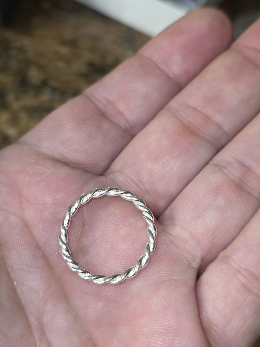 Twisted Rope Stackable Ring - Silver - Picture 3 of 4